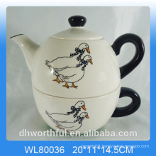 Creativedecal duck ceramic 2pc Teapot Set